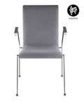 Chaise de conférence CADDY A avec coque de siège entièrement rembourrée en contreplaqué de hêtre à 8 couches et tube rond en acier - empilable et confortable