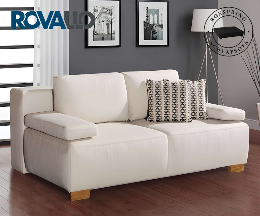ROVALLO® Canapé-lit Boxspring MAIKE - Lit double Boxspring avec ressorts ensachés et ressorts Bonell