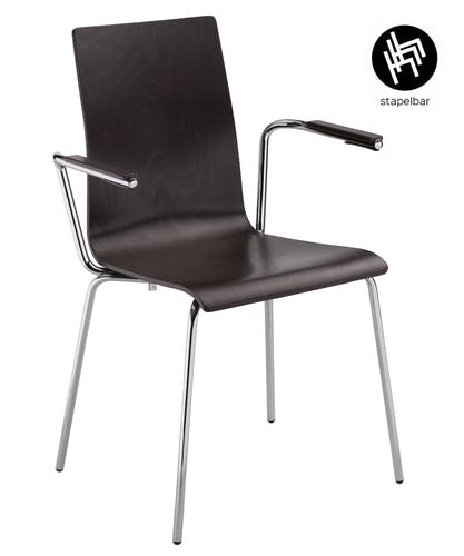 Chaise de conférence CAFE 7 avec siège en bois élégant - élégante et fonctionnelle, empilable et facile à manipuler