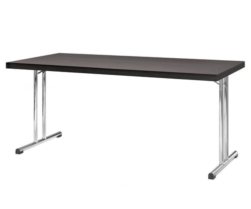 Table pliante KONGRESS M-41 avec cadre en acier chromé et surface en résine mélaminée