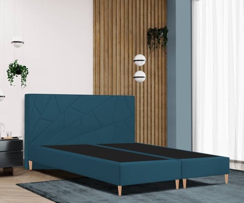 Lit boxspring PALERMO 20 avec tête de lit MOSAIC - finition de haute qualité avec un noyau en ressort Bonell durable et un cadre en bois stable