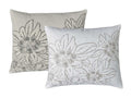 Housse de coussin Fine Kissenhülle BERGSOMMER 50x60cm en 2 couleurs en lin avec impression d'Edelweiß au look vintage, dos uni.