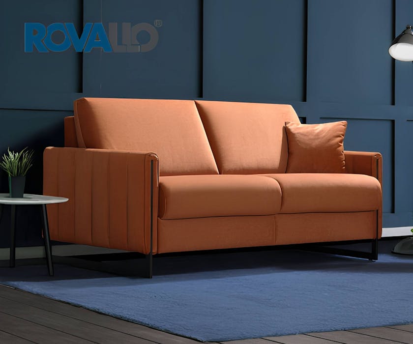 ROVALLO® Canapé-lit DILARA avec cadre pliant intégré, rembourrage de siège hautement élastique et matelas en mousse froide