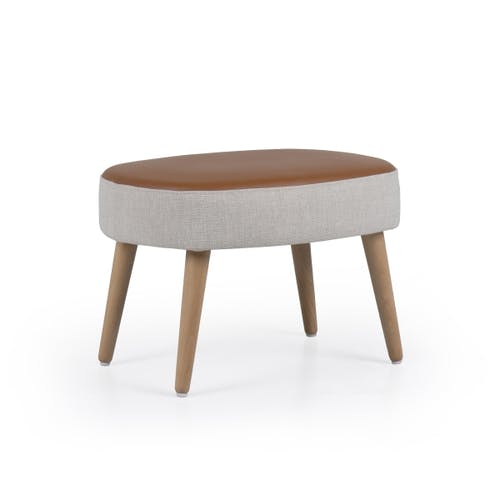 CASSALLO® Tabouret de design NONA POUF en bois de hêtre massif et tissus et teintures de haute qualité