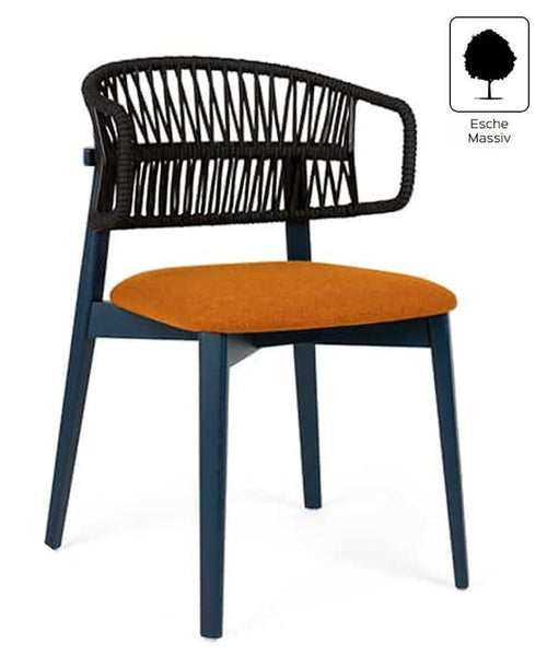 CASSALLO® Chaise COFFEE CORD - en frêne massif avec des tissus d'ameublement et des teintures de haute qualité